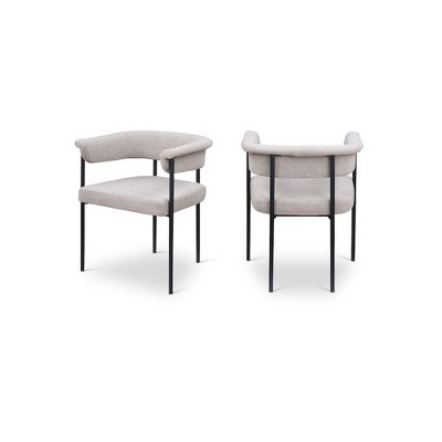 Meridian Furniture,Malin Linen Textured Fabric Dining Chair, Set of 2