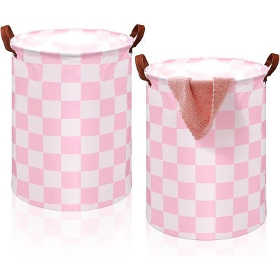 2 Pcs Coquette Bow Laundry Basket Coquette Storage Basket for Girls Nursery Hamper