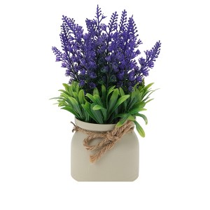 Unique Bargains Artificial Plants Lavender Plant in Pot Plastic 3.07"x3.07"x7.48" 1 Pc - 1 of 4