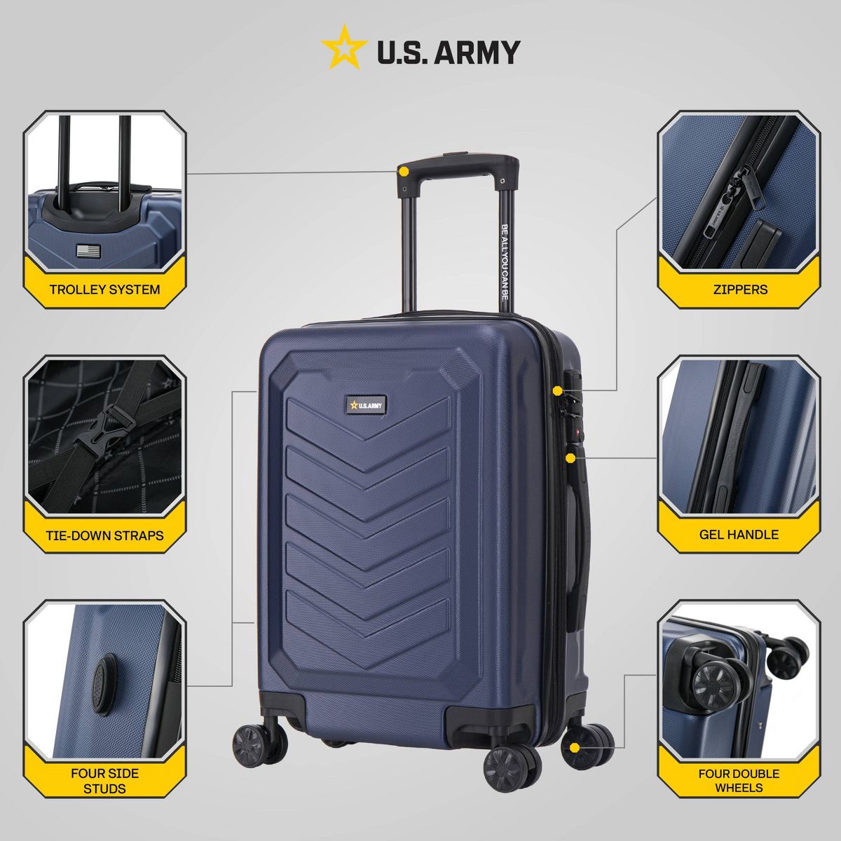U.S. Army FOX 20" Carry On Hardside Suitcase - thumbnail 2