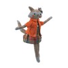 Northlight Sitting Herringbone Designed Fox Girl with Plaid Dress - 17" - Brown and Orange - 2 of 3