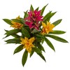 Nearly Natural 17-in Bromeliad in White Swirl Vase - 2 of 3