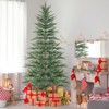 Tangkula 6.5/7.5 FT Artificial Cypress Christmas Tree Pre-lit Hinged Xmas Tree with 430/540 Warm White LED Lights 470/612 Highly Simulated Branch Tips - 2 of 4