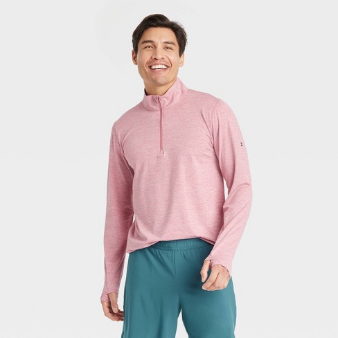 Men's Lightweight ¼ Zippered Athletic Top - All In Motion™ Rose Pink XXL