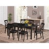 7 Piece Dining Set - Kitchen Table with Pedestal & Faux Leather Chairs - 42x72 Inch - 2 of 4