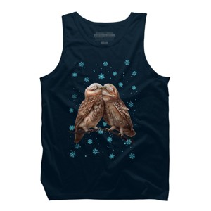 Men's Design By Humans Christmas owl By kodamorkovkart Tank Top - 1 of 3