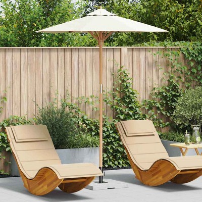 Cream White Garden Umbrella 70.9 x 90.6 in Bamboo vidaXL