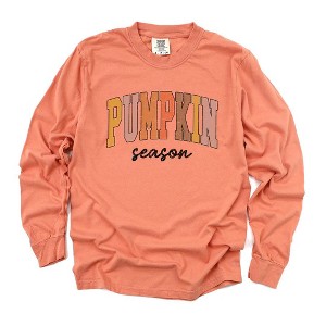 Simply Sage Market Women's Pumpkin Season Grunge Long Sleeve Garment Dyed Tee - 1 of 4