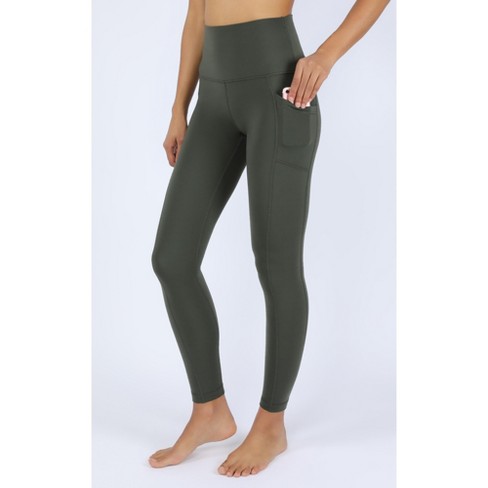 Yogalicious - Women's Polarlux Elastic Free Fleece Inside Super High Waist  Legging with Side Pockets - Forest Night - Small