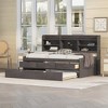 Whisen Wooden Captain Bed with Built-in Bookshelves,Three Storage Drawers and Trundle - 3 of 4