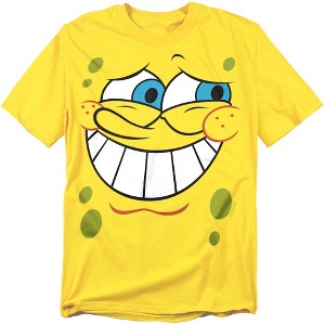 Spongebob Guilty Face Adult T-Shirt Yellow X Large - 1 of 4