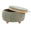 LumiSource Tray Pouf Ottoman Natural Fabric - 2 of 4