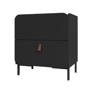 Manhattan Comfort Bogardus Mid - Century Modern 2 Drawer Nightstand - 1 of 4