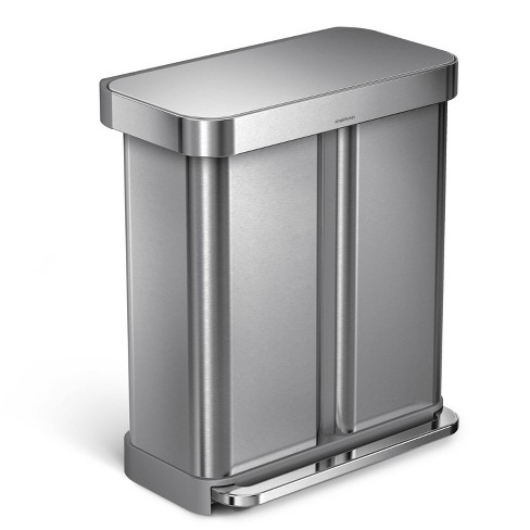 16 Gal. (60 l) White Steel Touch Top Trash Can