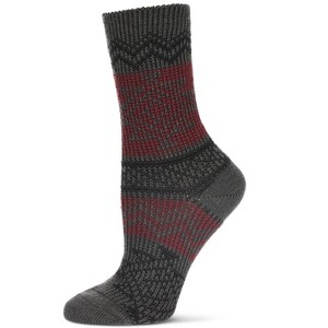 Memoi Women's Diamond Line Fashion Soft-Fit Crew Sock - 1 of 4