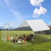 Chicken coop, galvanized steel chicken coop with UV-resistant waterproof cover, peaked roof walk-in poultry cage suitable for outdoor farm use - 3 of 4