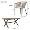 Coolbibila 7 Pieces Patio Dining Set,Outdoor Furniture Dining Table and Chairs,Rectangular Wood Table and Curved Back Woven Rope Dining Chairs - 4 of 4
