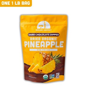 Mavuno Harvest Organic Dried Pineapple Dipped in Dark Chocolate Fruit Snacks, All Natural Vegan Treat, Bursting with Flavo - 1 of 4