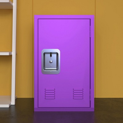 24" H Small Locking Cabinet, Vertical Steel Lockable Storage Cabinet, Easy Assembly, Minimalist Locker Organizer