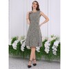 INSPIRE CHIC Women's Tweed Round Neck Sleeveless Elegant Work A-Line Dress - 2 of 4