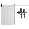 SMARTSTANDARD Classic Industrial Style Single Sliding Barn Door Hardware Kit, Heavy Duty Track with Big Wheel Hangers (Door Not Included) - 3 of 4