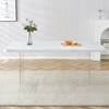 NicBex Dining Table 66.9" Modern Dining Table with Striped MDF Tabletop and Acrylic Legs for Kitchen, Dining Room - 3 of 4