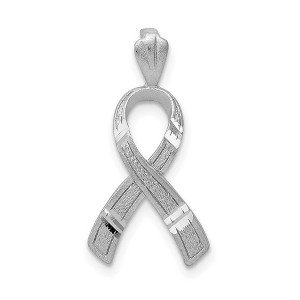 Black Bow Jewelry 14k Yellow, White or Rose Gold Awareness Ribbon Pendant, 12mm - 1 of 4