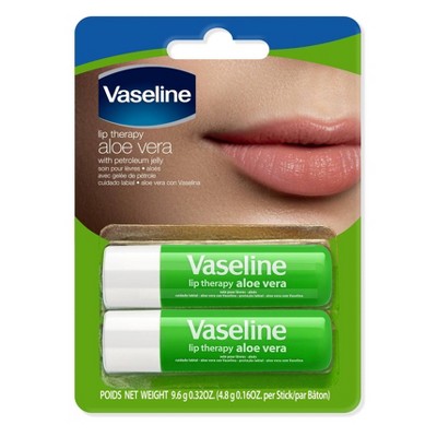 Vaseline Aloe Lip Therapy Stick - 2pk/0.16oz each