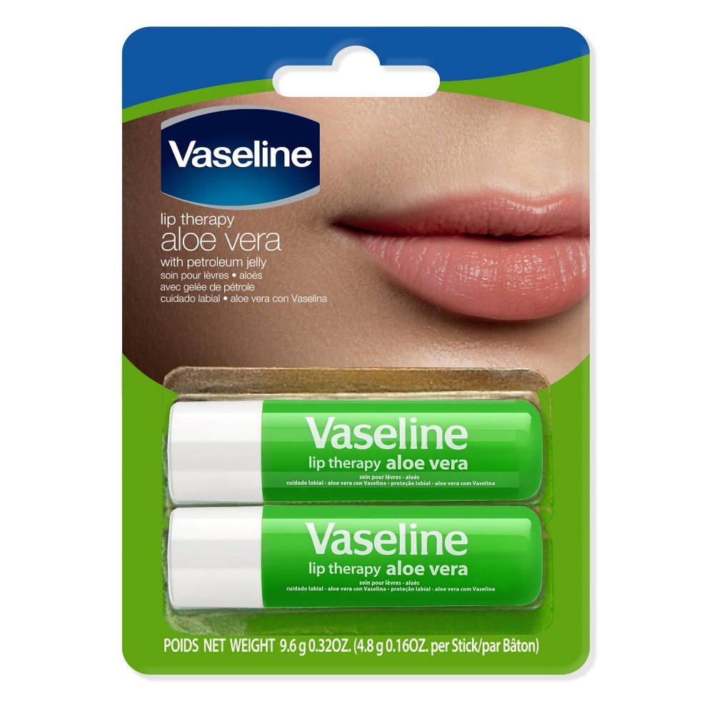 Photos - Cream / Lotion Vaseline Aloe Lip Therapy Stick - 2pk/0.16oz each 