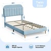 Velvet Upholstered Platform Bed Frames with Bookcase Headboard, Kids Bed - 2 of 4