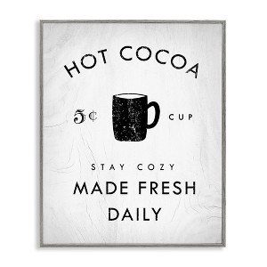 Stupell Industries Vintage Hot Cocoa Sign Framed Giclee Art - 1 of 4