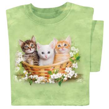 Collections Etc Kitten Trio in a Basket Short Sleeve Graphic Tee