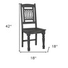 HomeRoots Set of Two Black Wood Slat Back Dining Side Chairs - 3 of 4