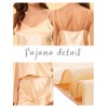 cheibear Women's Satin Spaghetti Cami Tops Ruffle Trim Shorts Sleepwear Sets - 4 of 4