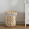 Wickerwise Round Willow Wicker Laundry Basket with Lid Side Handles & Removable Fabric Liner Natural Decorative Storage Hamper - 2 of 4