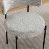 Modern Boucle Upholstered Dining Chair Set of 2 with Round Seat & Iron Frame for Dining Room-Baofuwish - 3 of 4