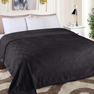 Diamond Flannel Embossed Fleece Blanket by Blue Nile Mills