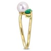 EVERLY JEWELRY | Multiple-color option in Yellow Silver Pearl Ring with Multiple color gemstone Options. - 2 of 4