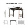 6.5x12 FT Hardtop Grill Gazebo,Galvanized Steel Roof BBQ Canopy With Side Shelves And Hooks-Maison Boucle - 4 of 4