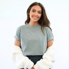 Simply Sage Market Embroidered Mom Varsity Outline Garment Dyed Tee - S - Grey - 3 of 4