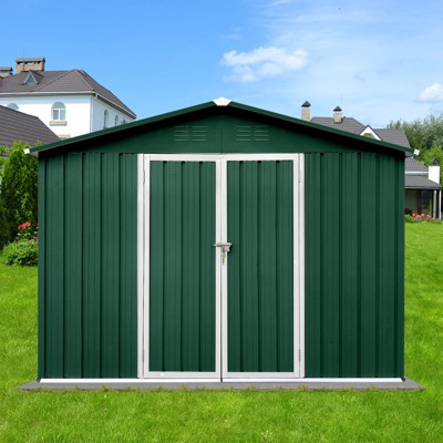 Metal garden sheds 8ft¡Á10ft outdoor storage sheds Green + White