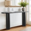 60" Narrow Console Table,Modern Wood Console Table With Double Pedstal,Grain Paper Console Table for Entryway,Living Room-Tanpinhause - 3 of 4