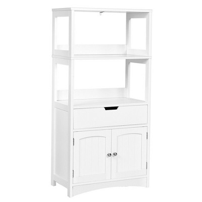 Costway Bathroom Corner Floor Cabinet Tall Bathroom Storage Cabinet W/  Shelves : Target