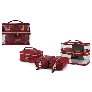MKF Collection Emma Handbag Cosmetic Clear Case set by Mia K- 4 pieces - 1 of 4
