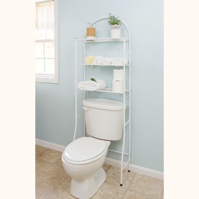 Home Basics 3 Shelf Steel Bathroom Space Saver, White