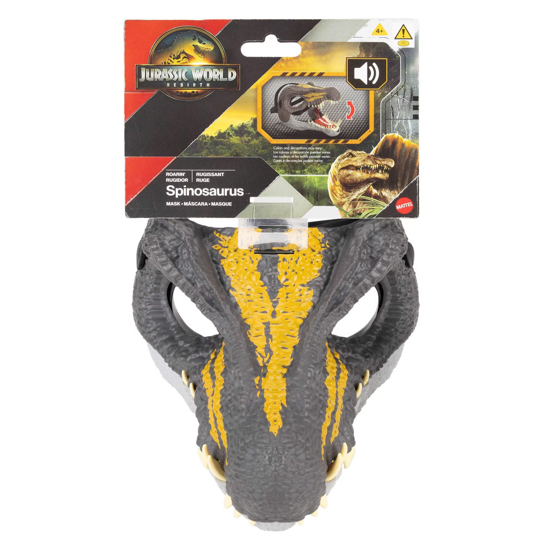Jurassic World Rebirth Spinosaurus Dinosaur Mask, Role-Play Head Wear, Movie-Inspired Costume Gear for Children
