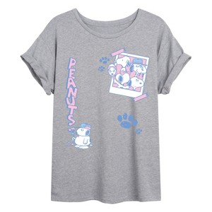 Women's - Peanuts - Snoopy's Siblings- Women's Oversized Graphic T-Shirt Oversized Graphic T-Shirt - 1 of 4