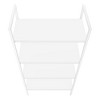Modern 4-Tier White Bookcase  4in Tall Shelf Unit with White Laminate & Metal Frame for Office, Bedroom or Living Room Display - 4 of 4