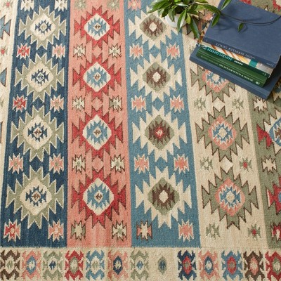 Balsam Kilim Multicolor Handwoven Wool and Cotton Rug, 3' x 5'