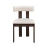PAGED Wooden Dining Chairs Set of 2 Boucle Upholstered Dining Room Chairs with Open Back for Living Room, Kitchen - 2 of 4